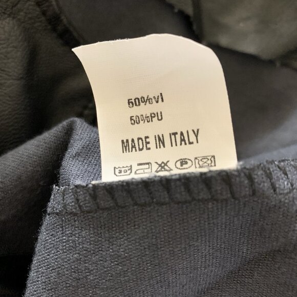 Krisp London Black Faux Leather Cropped Jacket Made In Italy Minimalist Chic M - Picture 5 of 5